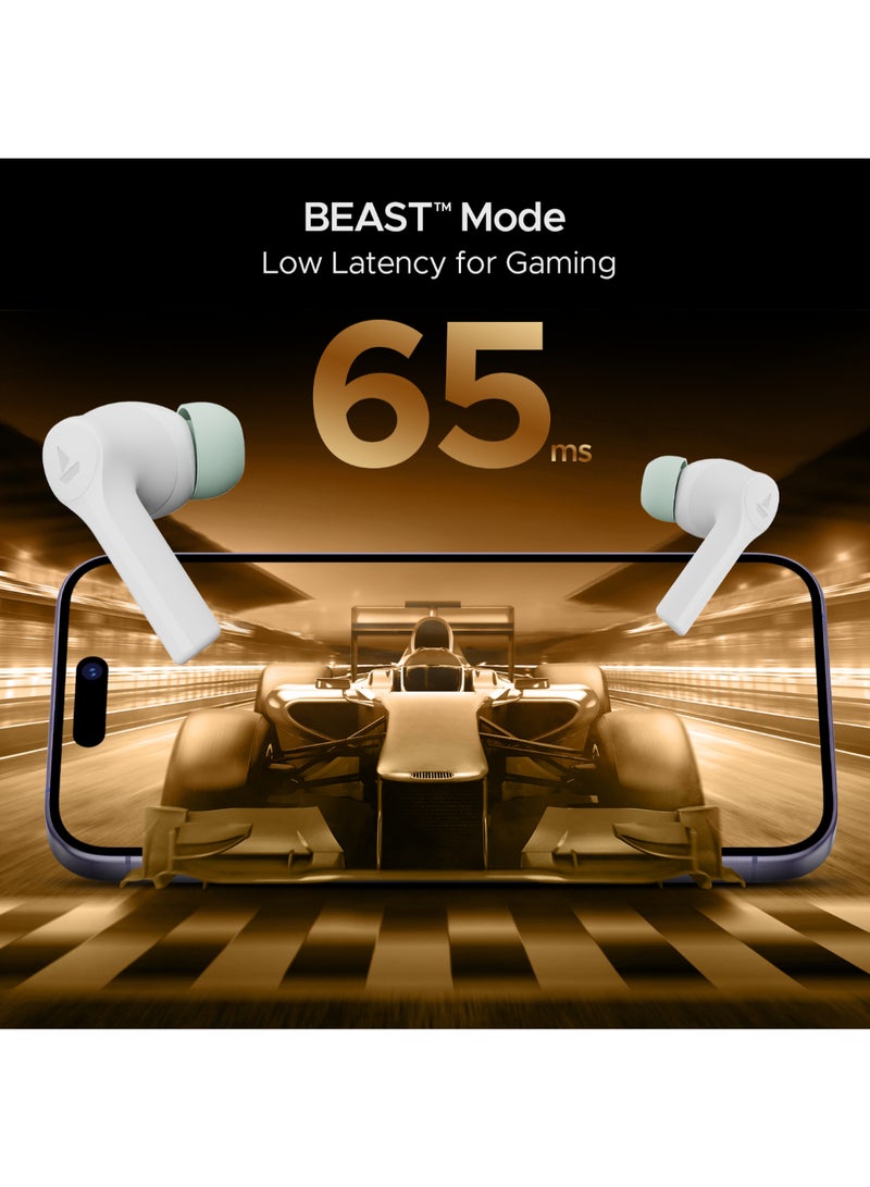 boAt - Airdopes Supreme In Ear Tws Earbuds With 50 Hrs Playtime, Quad Mics Ai-Enx Tech, Multipoint Connectivity, In-Ear Detection, Spatial Audio, Beast Mode & Asap Charge Swedish White - Image 1
