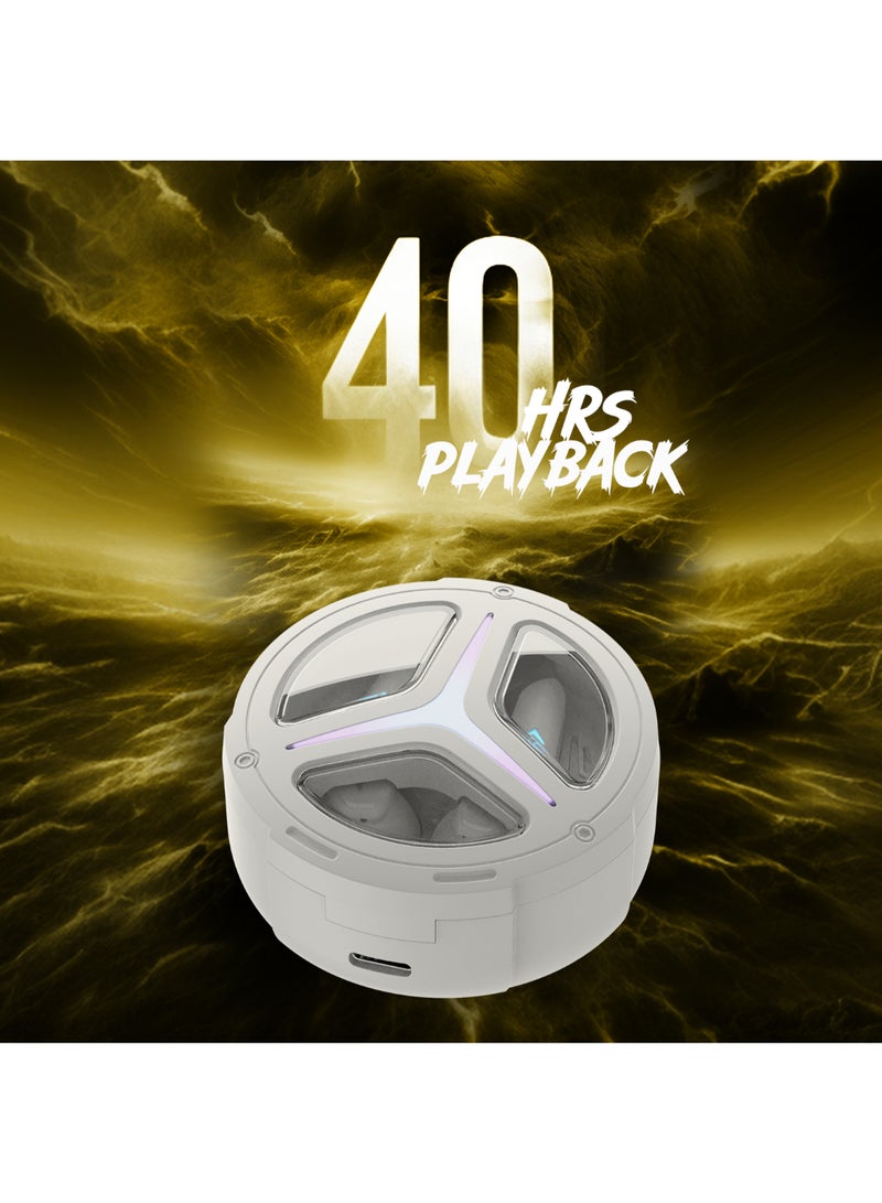 boAt Immortal 171 In Ear Tws Earbuds With 40 Hrs Playtime, Quad Mics Enx Tech, Beast Mode, Blazing Rgb Leds, Bluetooth V5.3 & Asap Charge White Sabre  - Image 3
