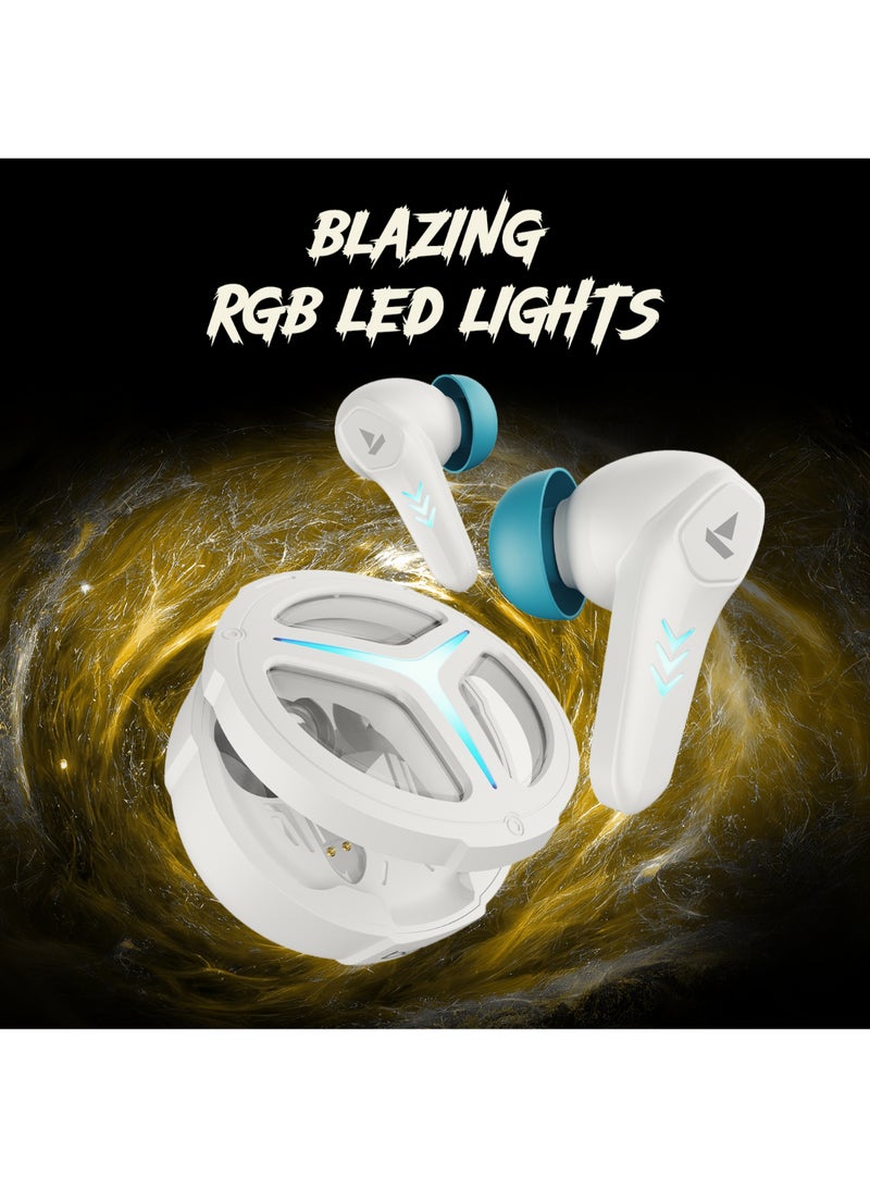 boAt Immortal 171 In Ear Tws Earbuds With 40 Hrs Playtime, Quad Mics Enx Tech, Beast Mode, Blazing Rgb Leds, Bluetooth V5.3 & Asap Charge White Sabre  - Image 5