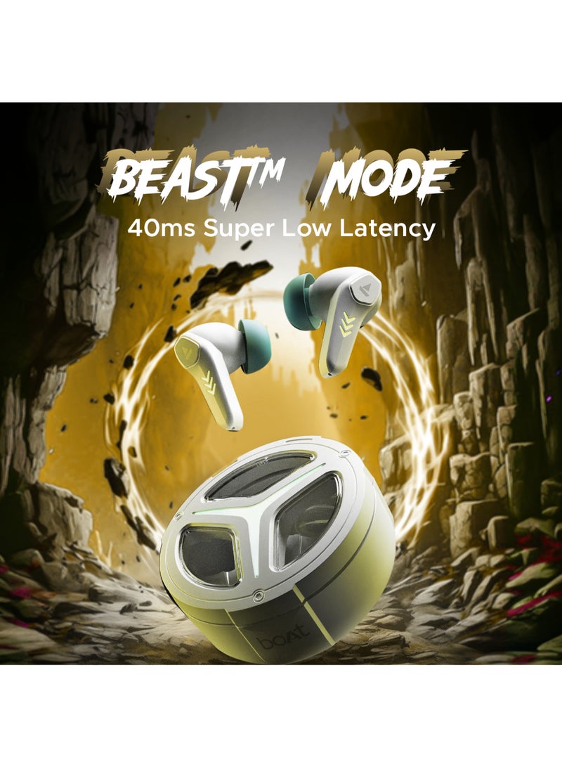 boAt Immortal 171 In Ear Tws Earbuds With 40 Hrs Playtime, Quad Mics Enx Tech, Beast Mode, Blazing Rgb Leds, Bluetooth V5.3 & Asap Charge White Sabre  - Image 2