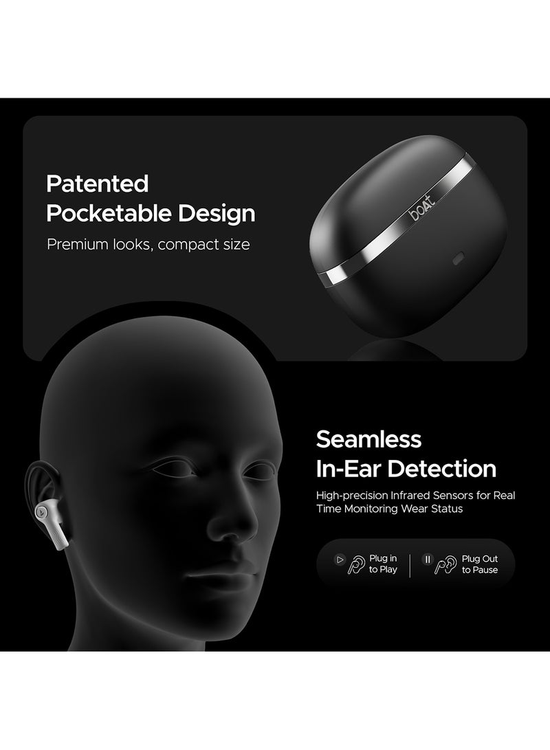 Nirvana Ion Anc In Ear Tws Earbuds With 120 Hrs Playtime, Anc Upto 32 Db, 4 Mics Enx Technology, Adaptive Eq By Mimi, In-Ear Detection & Bluetooth V5.2 Crystal Black