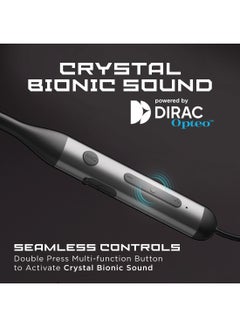 بوات Rockerz 330 Anc Bluetooth Neckband In Ear Earphones With Mic, Crystal Bionic Sound Powered By Dirac Opteo, Anc, 13Mm Drivers, Asap Charge, 24H Playback & Enx Tech Gunmetal Black  - Image 2