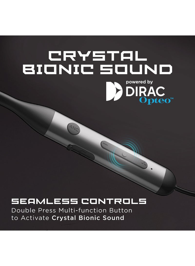 بوات Rockerz 330 Anc Bluetooth Neckband In Ear Earphones With Mic, Crystal Bionic Sound Powered By Dirac Opteo, Anc, 13Mm Drivers, Asap Charge, 24H Playback & Enx Tech Gunmetal Black  - Image 2