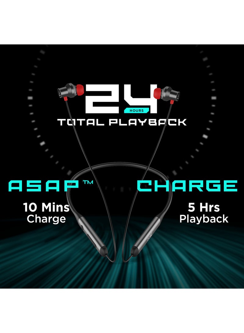 boAt - Rockerz 330 Anc Bluetooth Neckband In Ear Earphones With Mic, Crystal Bionic Sound Powered By Dirac Opteo, Anc, 13Mm Drivers, Asap Charge, 24H Playback & Enx Tech Gunmetal Black - Image 1