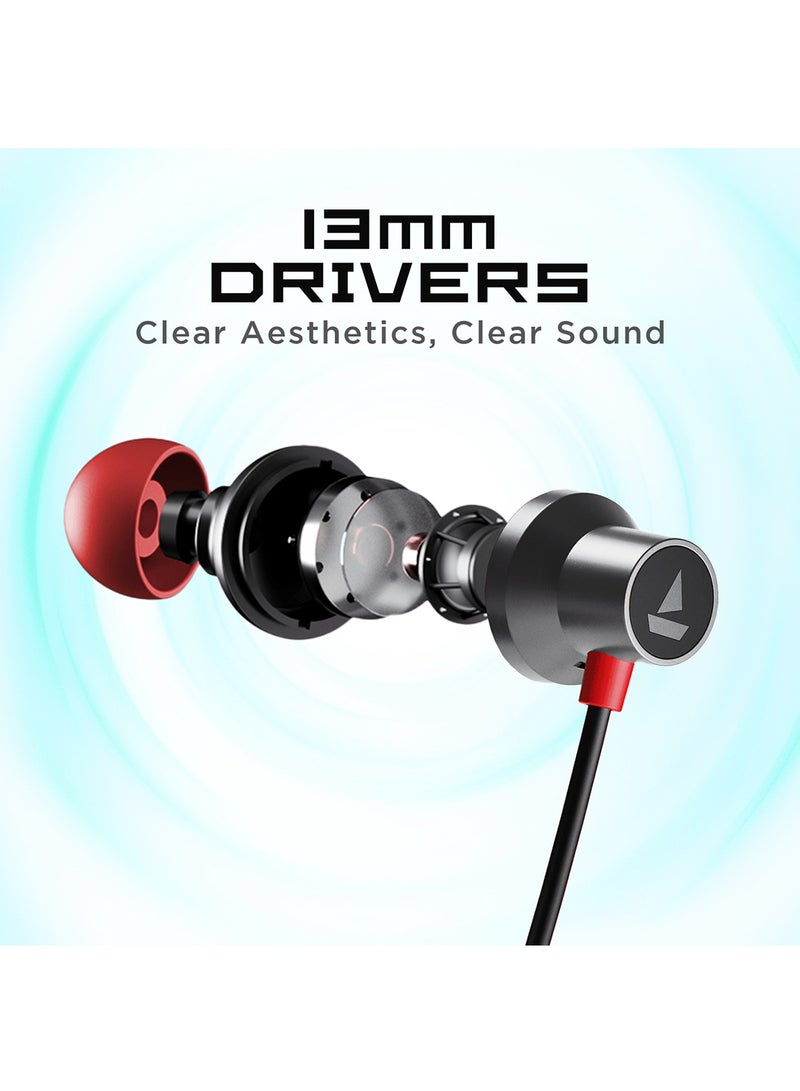 بوات Rockerz 330 Anc Bluetooth Neckband In Ear Earphones With Mic, Crystal Bionic Sound Powered By Dirac Opteo, Anc, 13Mm Drivers, Asap Charge, 24H Playback & Enx Tech Gunmetal Black  - Image 3