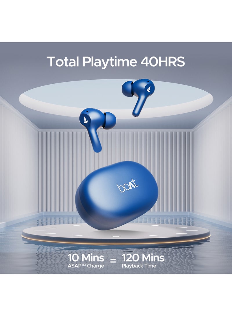 boAt Airdopes 71 Tws Earbuds With 40 Hours Playtime, Dual Mics With Enx, Asap  Charge, Iwp, Beast Mode With 50 Ms Low Latency, Ipx4 & Pocketable Id Starry Blue  - Image 2