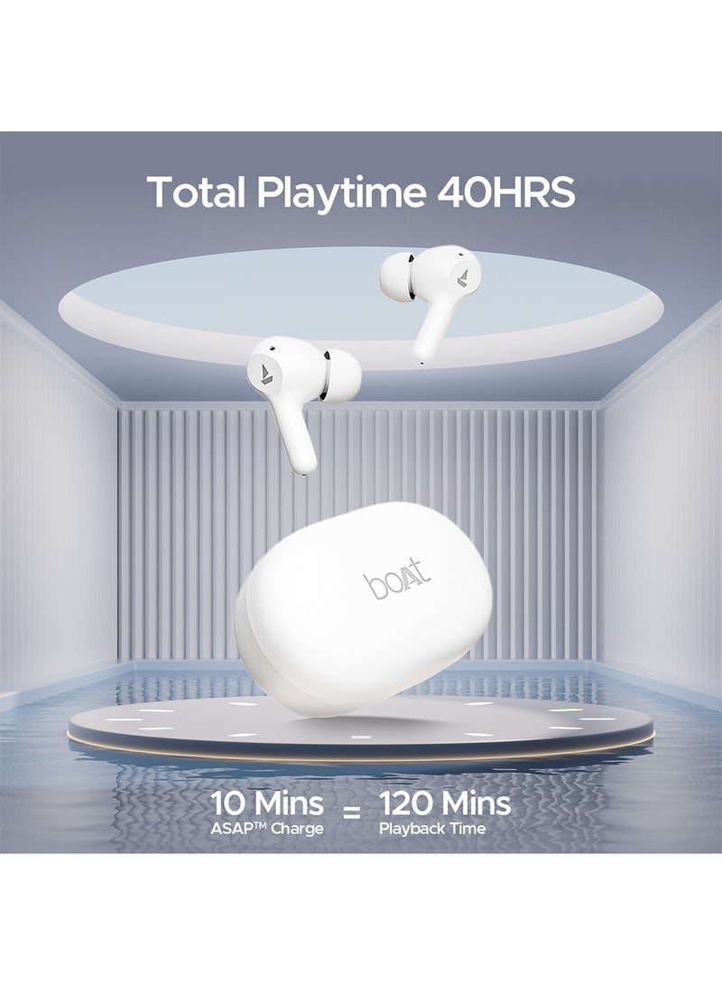 boAt - Airdopes 71 Tws Earbuds With 40 Hours Playtime, Dual Mics With Enx, Asap  Charge, Iwp, Beast Mode With 50 Ms Low Latency, Ipx4 & Pocketable Id Frost White - Image 1