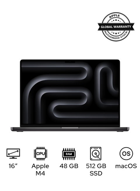 MacBook Pro MX2Y3 Liquid XDR Retina 16-Inch Display, M4 Pro Chip 14-Core CPU 20-Core GPU Processor/48GB RAM/512GB SSD/macOS(International Version) English Space Black