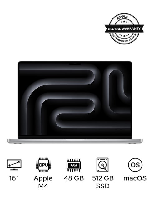 MacBook Pro MX2U3 Liquid XDR Retina 16-Inch Display, M4 Pro Chip 14-Core CPU 20-Core GPU Processor/48GB RAM/512GB SSD/macOS(International Version) English Silver