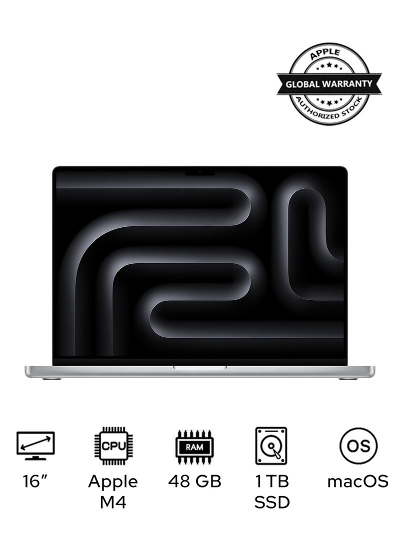 Apple - MacBook Pro MX2W3 Liquid XDR Retina 16-Inch Display, M4 Max Chip 16-Core CPU 40-Core GPU Processor/48GB RAM/1TB SSD/macOS(International Version) English Silver - Image 1