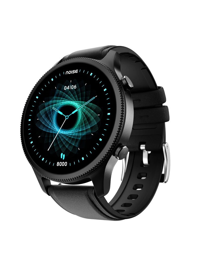Noisefit Halo 1.43" Amoled Display, Bluetooth Calling Round Dial Smart Watch, Premium Metallic Build, Always On Display, Smart Gesture Control, 100 Sports Modes Classic Black - Image 1