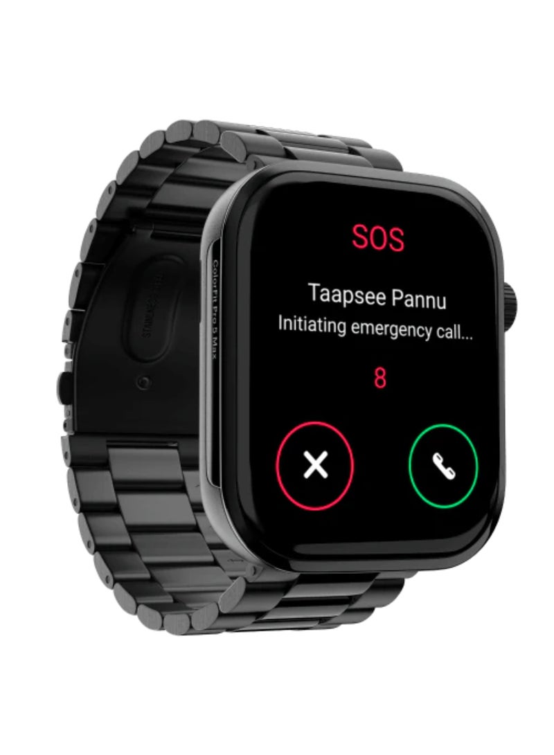 Noise Colorfit Pro 5 Max 1.96" Amoled Display Smart Watch, Bt Calling, Post Training Workout Analysis, Vo2 Max, Rapid Health, 5X Faster Data Transfer Elite Black  - Image 3