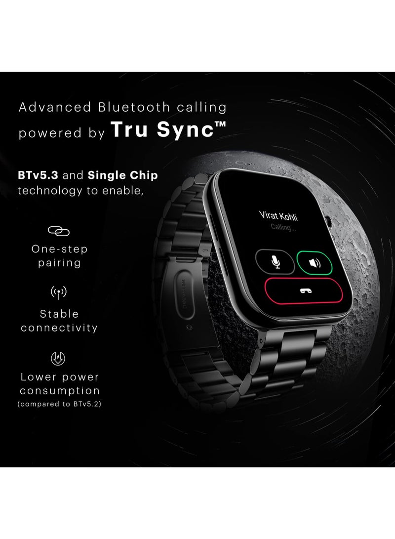 Noise Colorfit Ultra 3 Bluetooth Calling Smart Watch With Biggest 1.96" Amoled Display, Premium Metallic Build, Functional Crown, Gesture Control With Silicon Strap Jet Black - Image 4