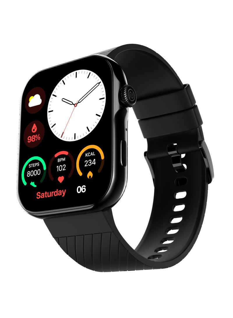 Noise Colorfit Ultra 3 Bluetooth Calling Smart Watch With Biggest 1.96" Amoled Display, Premium Metallic Build, Functional Crown, Gesture Control With Silicon Strap Jet Black - Image 2