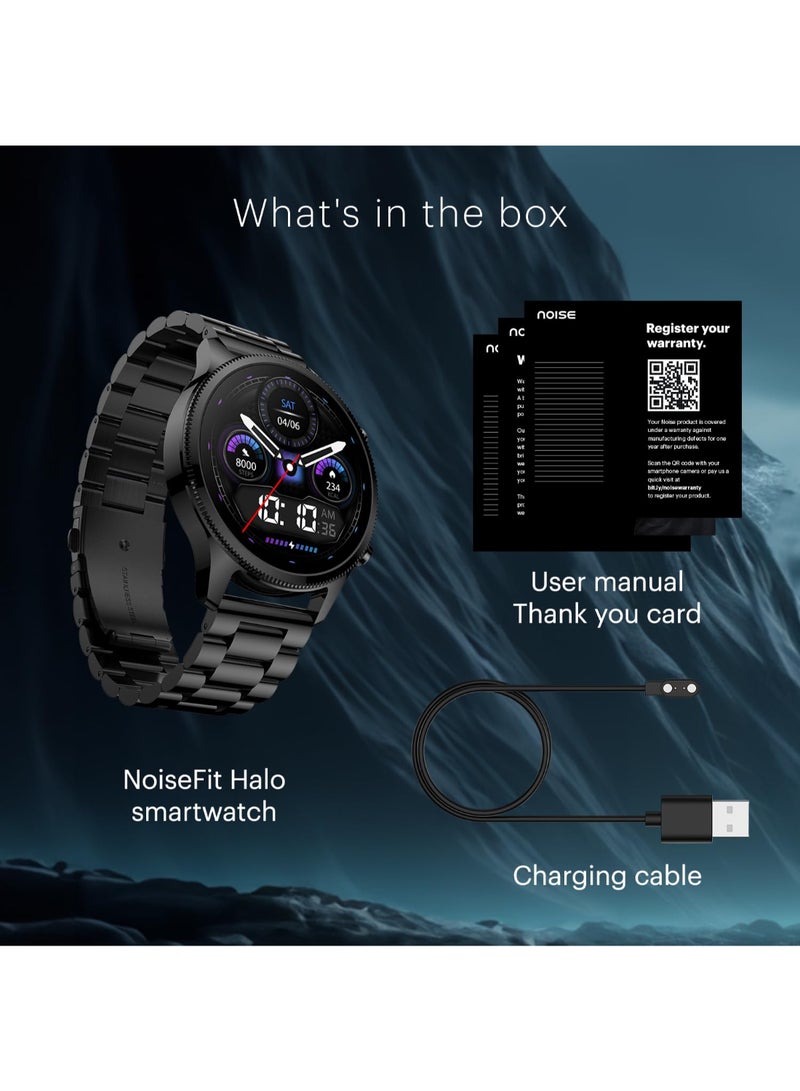 Halo Plus 1.46" Super Amoled Display Elite Smart Watch, Bluetooth Calling, Stainless Steel Build, Always On Display, Upto 7 Days Battery Elite Silver