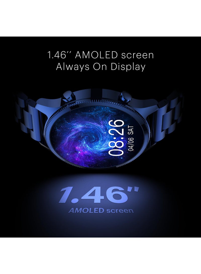 Noise Halo Plus 1.46" Super Amoled Display Elite Smart Watch, Bluetooth Calling, Stainless Steel Build, Always On Display, Upto 7 Days Battery Elite Silver  - Image 2
