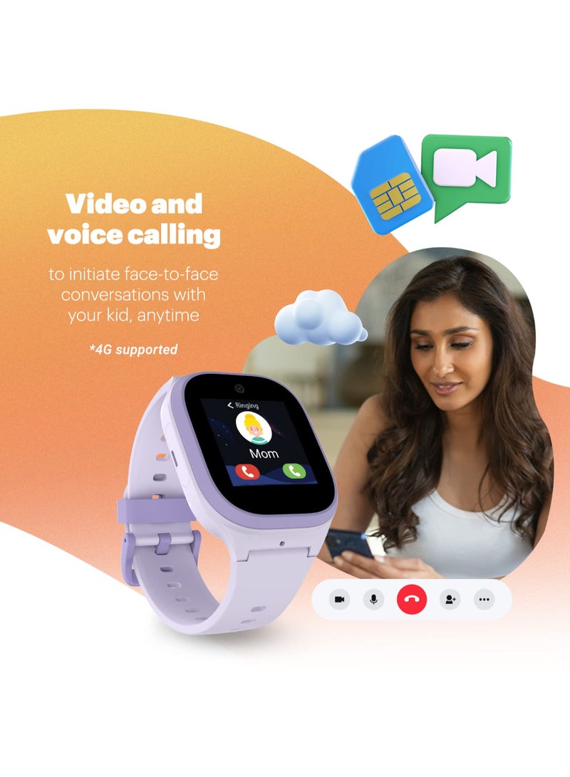 Noise - Scout Kids Smartwatch With Assisted Gps Tracking, 4G Video & Voice Call, Safe Zone Alert, Sos Button, Habit Formation, In-Built Games, Buddy App For Parents Twinkle Purple - Image 1