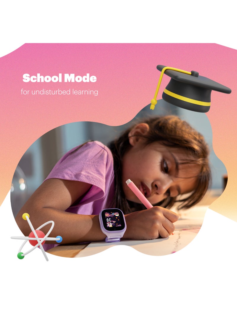 Noise - Scout Kids Smartwatch With Assisted Gps Tracking, 4G Video & Voice Call, Safe Zone Alert, Sos Button, Habit Formation, In-Built Games, Buddy App For Parents Twinkle Purple - Image 1
