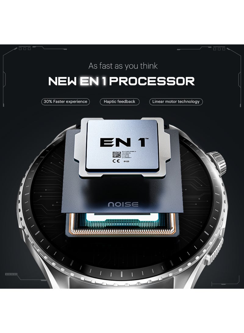 Noise - Origin Smart Watch Smoothest Ui Experience (New Nebula Ui) & En 1 Processor, 1.46 Apexvision Amoled Display, Stainless Steel, Contour-Cut Design, Fitness Age, Fast Charging Jet Black - Image 1