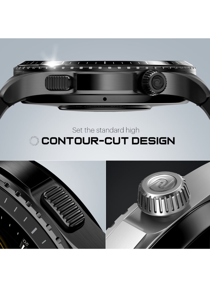 Noise - Origin Smart Watch Smoothest Ui Experience (New Nebula Ui) & En 1 Processor, 1.46 Apexvision Amoled Display, Stainless Steel, Contour-Cut Design, Fitness Age, Fast Charging Jet Black - Image 1