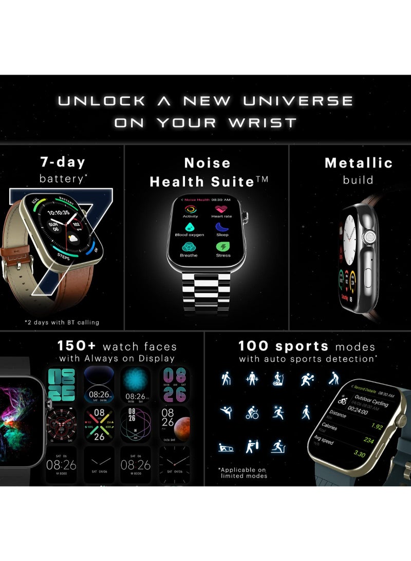 Noise Colorfit Ultra 3 Bluetooth Calling Smart Watch With Biggest 1.96" Amoled Display, Premium Metallic Build, Functional Crown, Gesture Control With Silicon Strap Glossy Silver: Elite Edition - Image 5