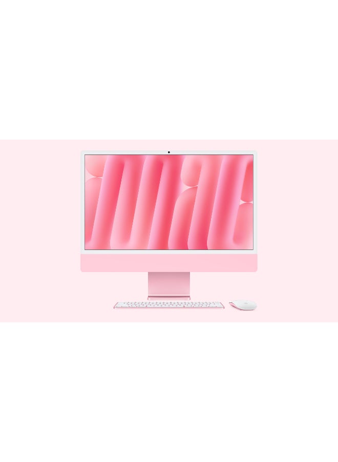 Apple - 24-inch iMac with Retina 4.5K Display, M4 Chip 10-Core CPU 10-Core GPU Processor/16GB RAM/256GB SSD/macOS English/Arabic Pink - Image 1