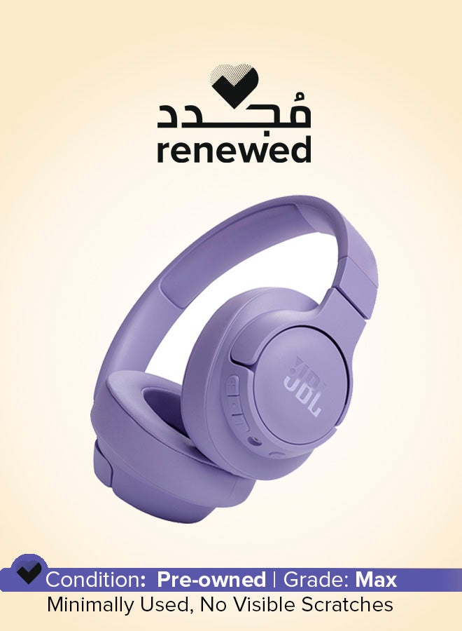 JBL Renewed - Tune 720Bt Wireless Over Ear Headphones Purple - Image 1
