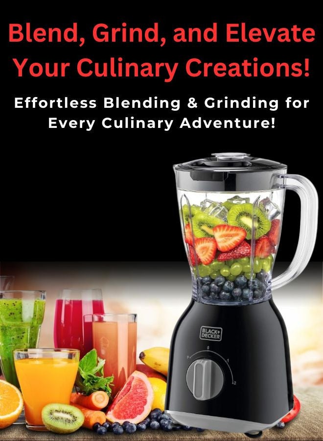 BLACK+DECKER 4.3L Air Fryer with 1700W Power, Touch Control, 10 Cooking Presets + 1.5L Blender with 400W Motor, Stainless Steel Grinder Mills for Spices and Coffee 6 L 1700 W AF700-B5+BX365-B5 Black - Image 4