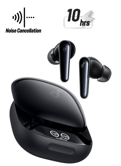 Liberty 4 Pro by Anker, Noise Cancelling Wireless Earbuds, 7-Sensor and Real-Time Adaptive Noise Cancelling, 2× Faster Charging, Studio-Level Hi-Fi Music, Clear Calls with 6 Mics And AI - Black
