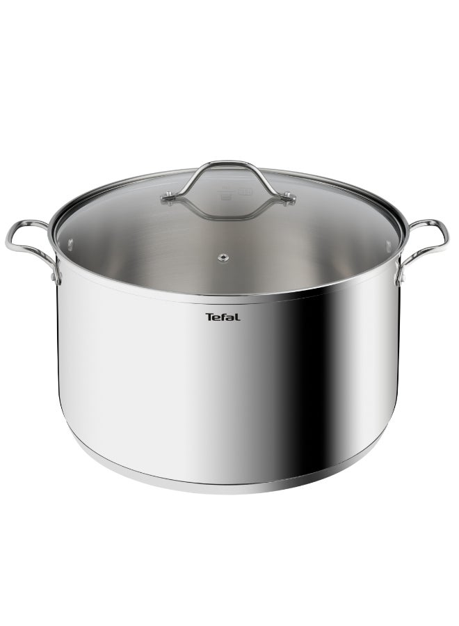 تيفال TEFAL قدر Intuition XL | 36 سم | الفولاذ المقاوم للصدأ 18/10 عالي الجودة | حجم XL | مقابض قوية | غطاء زجاجي | طنجرة للطهي بالحث | ضمان لمدة سنتين | B8647504 XLسم - Image 1