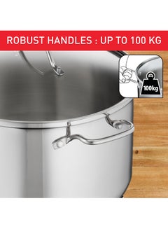 تيفال TEFAL قدر Intuition XL | 32 سم | الفولاذ المقاوم للصدأ 18/10 عالي الجودة | حجم XL | مقابض قوية | غطاء زجاجي | طنجرة للطهي بالحث | ضمان لمدة سنتين | B8647404 XLسم  - Image 5