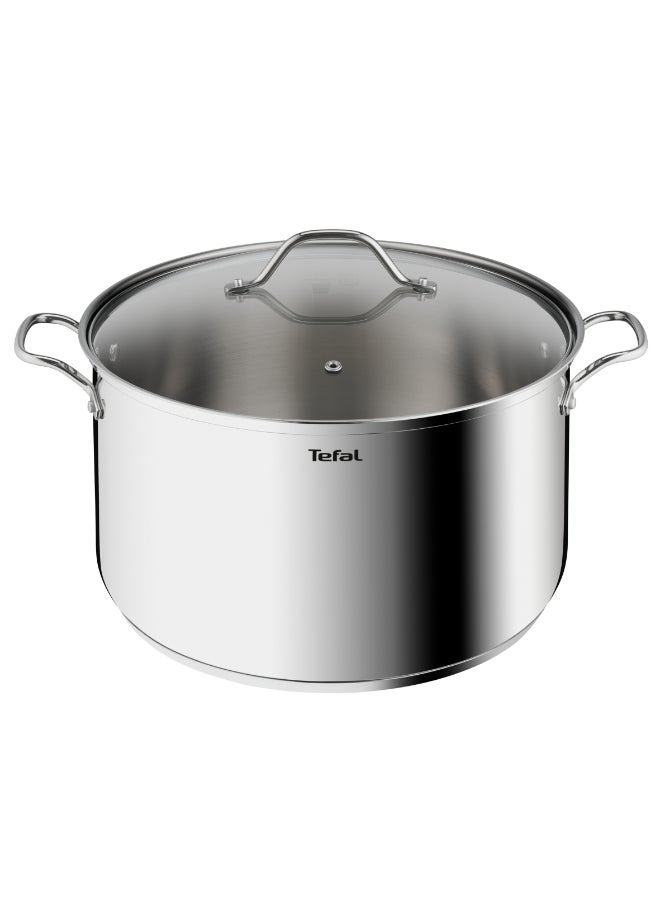 تيفال TEFAL قدر Intuition XL | 32 سم | الفولاذ المقاوم للصدأ 18/10 عالي الجودة | حجم XL | مقابض قوية | غطاء زجاجي | طنجرة للطهي بالحث | ضمان لمدة سنتين | B8647404 XLسم - Image 1