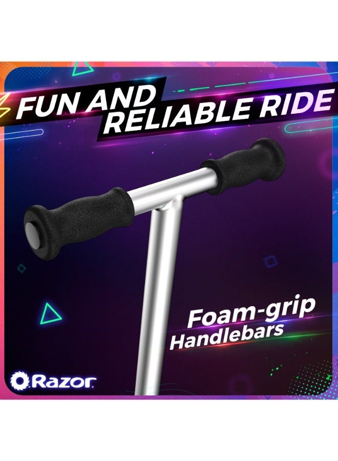 Razor Color Rave Kids Scooter, 12 km/h Max Speed, Colorful LED Light Show, Up to 30 Minutes Ride Time, Lightweight Steel Frame, Electric Scooter For Kids Ages 6+ ,50 kg Rider Limit Childrens Scooter  - Image 3