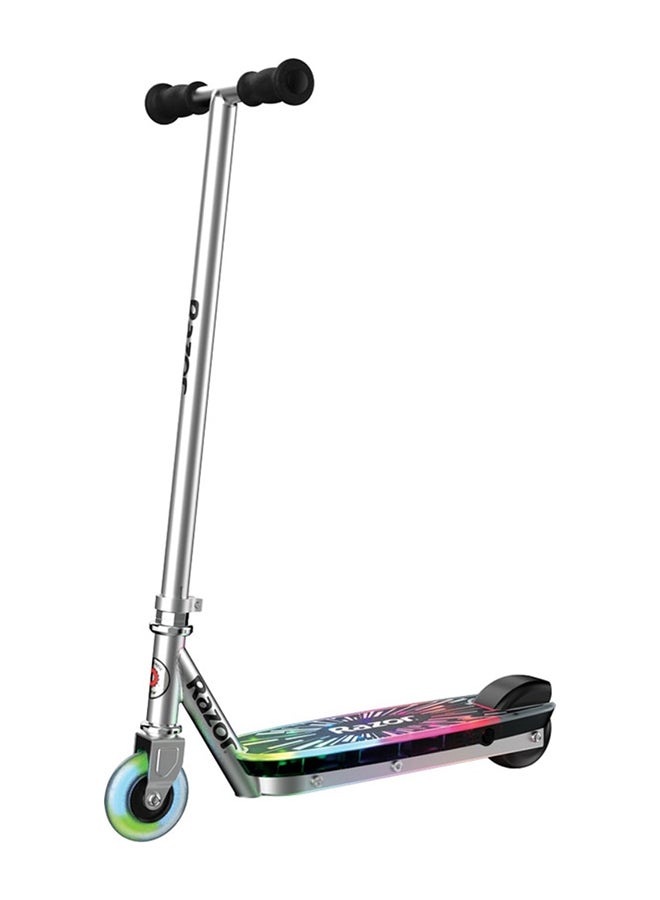 Razor Razor Color Rave Kids Electric Scooter 12kmh Light Up Deck LED Show 30min Ride Push Button Throttle Hand Brake Lightweight Steel Frame Ages 8 Plus Supports 50kg Children Ride  - Image 1