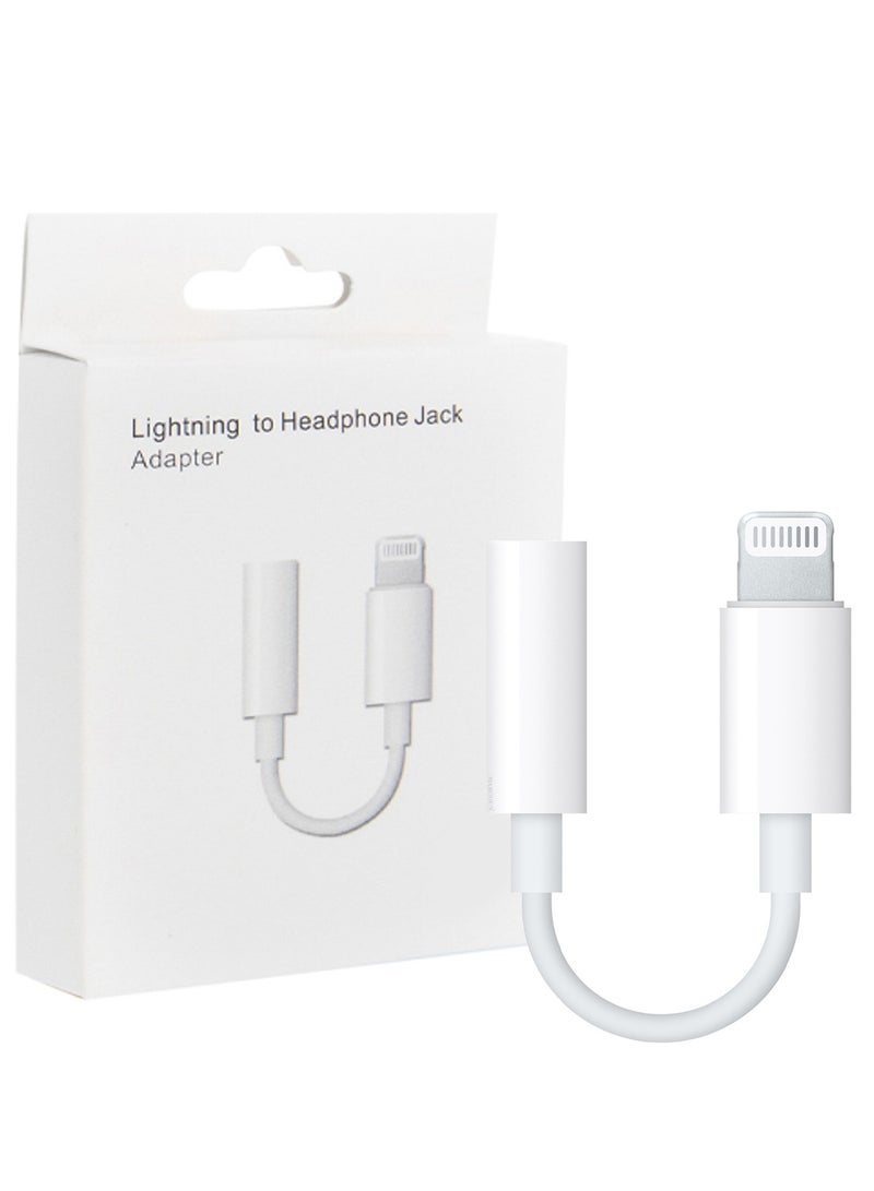 MARGOUN - Lightning to 3.5mm AUX Jack Adapter Cable for iPhone to Headphone Converter White - Image 1