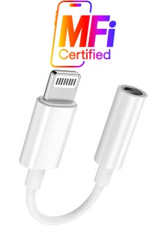 Lightning to 3.5mm AUX Jack Adapter Cable for iPhone to Headphone Converter White