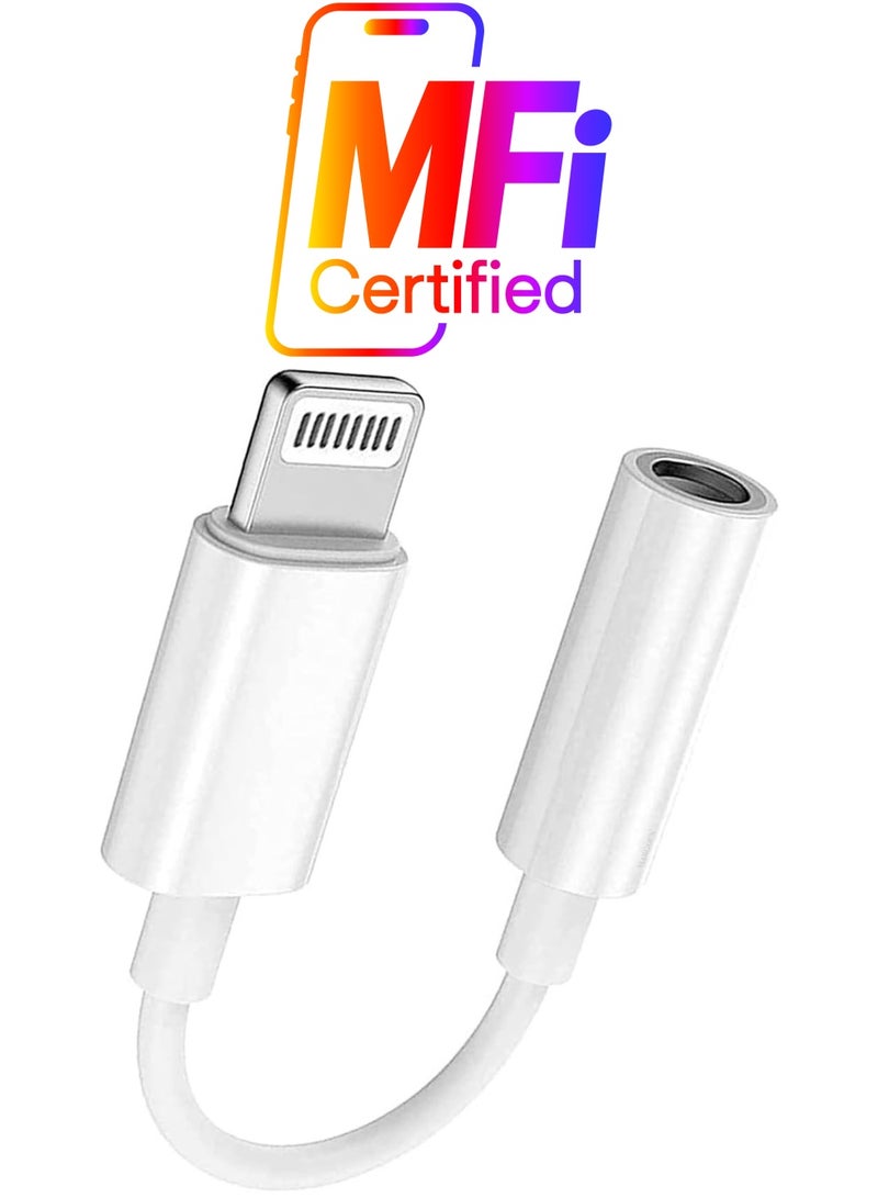 MARGOUN - Lightning to 3.5mm AUX Jack Adapter Cable for iPhone to Headphone Converter White - Image 1