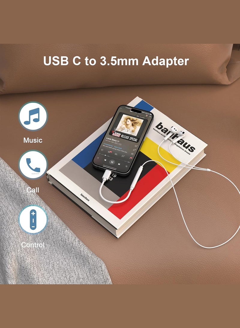 MARGOUN USB C to AUX 3.5mm Adapter Jack Type C to Headphone Jack Adapter White  - Image 2