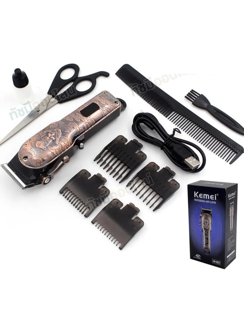 كيمي Km-2623 Cordless Electric Shaver for Men Professional LCD Display 0mm Bald Beard Hair Trimmer for Men USB Rechargeable Clipper - Image 4
