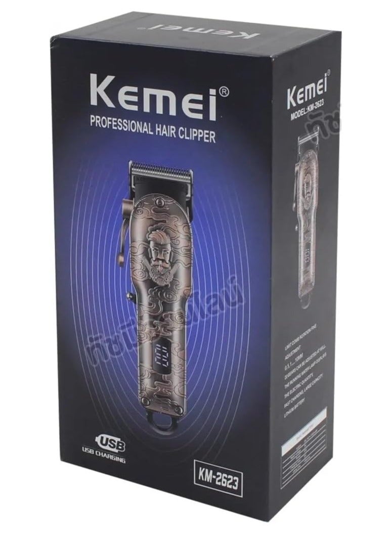 كيمي Km-2623 Cordless Electric Shaver for Men Professional LCD Display 0mm Bald Beard Hair Trimmer for Men USB Rechargeable Clipper - Image 5