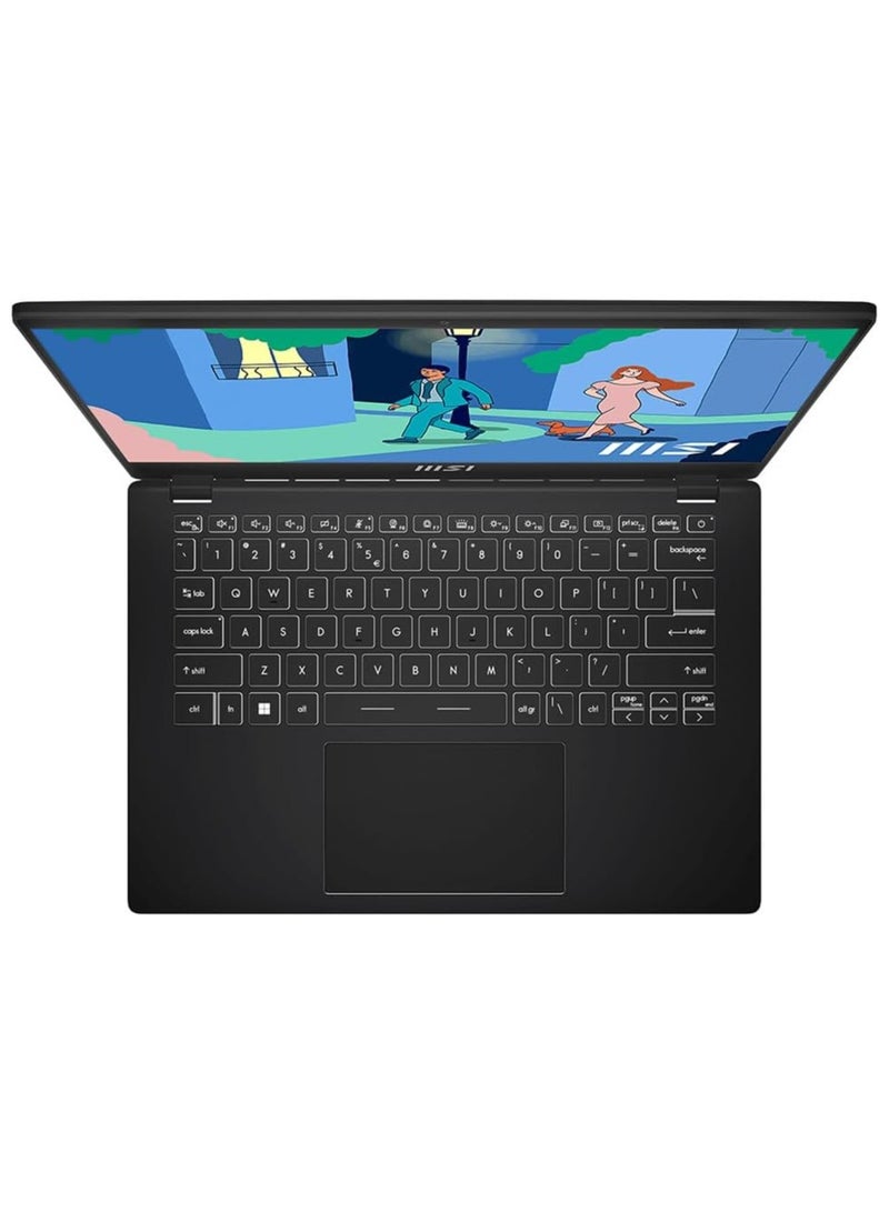 MSI - MSI MODERN 14 C12MO Alder Lake i3-1215U-RAM 8GB ,256 GB , UHD , 14″ FHD – BLACK English/Arabic BLACK - Image 1