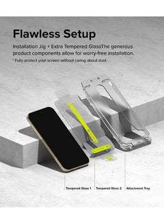 Ringke Easy Slide Tempered Glass For Google Pixel 9 Pro / Pixel 9 Screen Protector, Case Friendly Shatterproof Premium 9H Hardness- 2 Pack W Installation Jig Clear  - Image 4