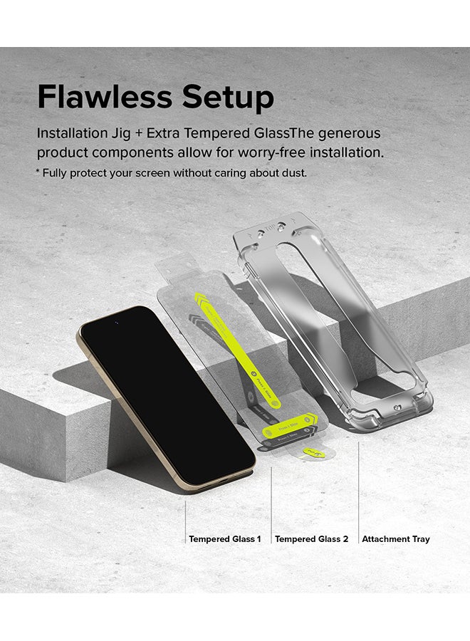 Ringke - Easy Slide Tempered Glass For Google Pixel 9 Pro / Pixel 9 Screen Protector, Case Friendly Shatterproof Premium 9H Hardness- 2 Pack W Installation Jig Clear - Image 1