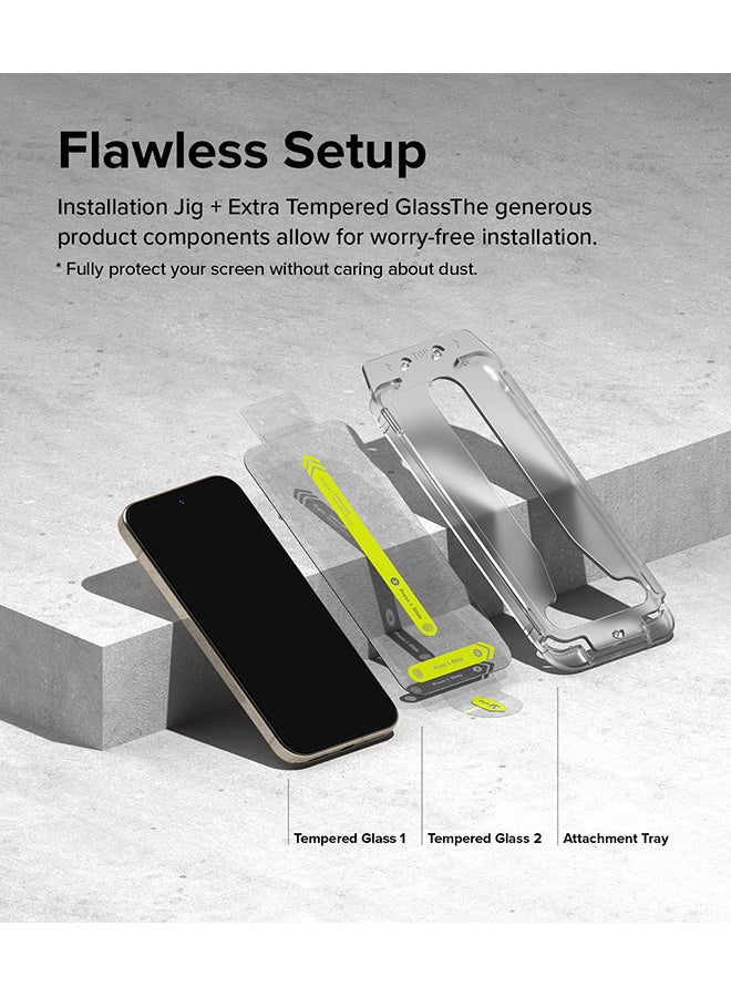 رينجك - Easy Slide Tempered Glass For Google Pixel 9 Pro XL Screen Protector, Case Friendly Shatterproof Premium 9H Hardness- 2 Pack With Installation Jig Clear - Image 1