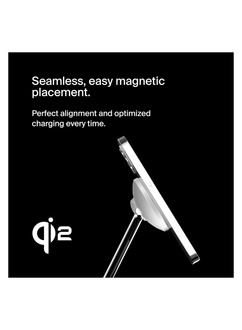 belkin - BoostCharge Pro 3-in-1 Wireless Charger with Qi2 for iPhone 16, 15, 14, 13 and 12 + Apple Watch + AirPods (Magnetically Charges iPhone 16, 15, 14, 13 and 12 Models up to 15W) - White - Image 1