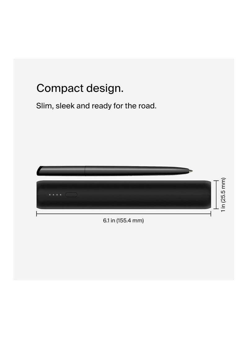 belkin - 30 mAh BoostCharge 3-Port Compact Power Bank 20K with PD 20W, Portable Charger for iPhone 16/15/14/13/12, AirPods, Samsung Galaxy, Pixel and More, Travel-Friendly Design with 12in USB-C to USB-C Cable Black - Image 1