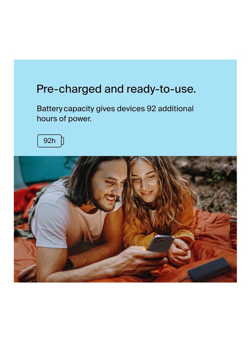 belkin - 30 mAh BoostCharge 3-Port Compact Power Bank 20K with PD 20W, Portable Charger for iPhone 16/15/14/13/12, AirPods, Samsung Galaxy, Pixel and More, Travel-Friendly Design with 12in USB-C to USB-C Cable Black - Image 1