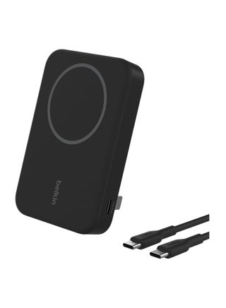 8000 mAh Belkin BoostCharge Pro Wireless Power Bank 8000mAh with Qi2, MagSafe Compatible Portable Charger + Built-in Pop-up Kickstand - For iPhone 16, 16 Plus, 16 Pro, 16 Pro Max, iPhone 15, and More - Black - pnsku/N70126210V/45/_/1730695652/e014b537-480b-44c4-bc0c-c35244d15e87