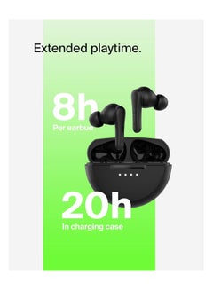 belkin SoundForm Rhythm True Wireless Earbuds with Built-in Microphone, USB-C Fast Charging, 28H Battery Life, IPX5 Water Resistance - Bluetooth Earbuds for iPhone, iPad, Galaxy, Pixel And More - Black  - Image 2