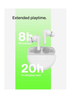 belkin SoundForm Rhythm True Wireless Earbuds with Built-in Microphone, USB-C Fast Charging, 28H Battery Life, IPX5 Water Resistance - Bluetooth Earbuds for iPhone, iPad, Galaxy, Pixel And More - White  - Image 1
